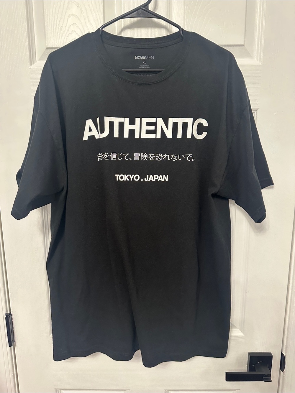 Fashion Nova Black Graphic 'AUTHENTIC' Tee with White Text
